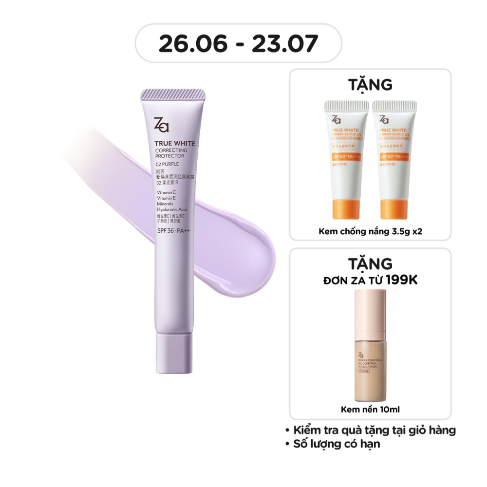 True White Glowing Protector SPF36 PA++ 35g .#02 Purple