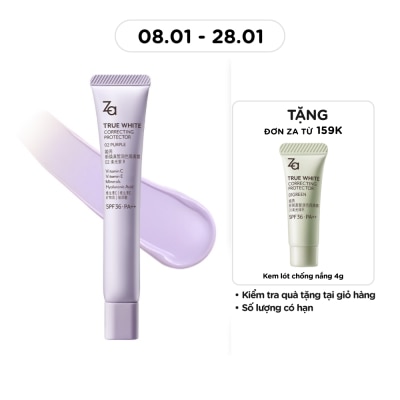 ZA Kem Lót Nâng Tông Chống Nắng ZA True White Glowing Protector SPF36 PA++ 35g .#02 Purple