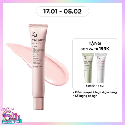 ZA Kem Lót Nâng Tông Chống Nắng ZA True White Glowing Protector SPF36 PA++ 35g .#03 Pink