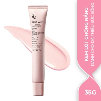 ZA True White Glowing Protector SPF36 PA++ 35g .#03 Pink