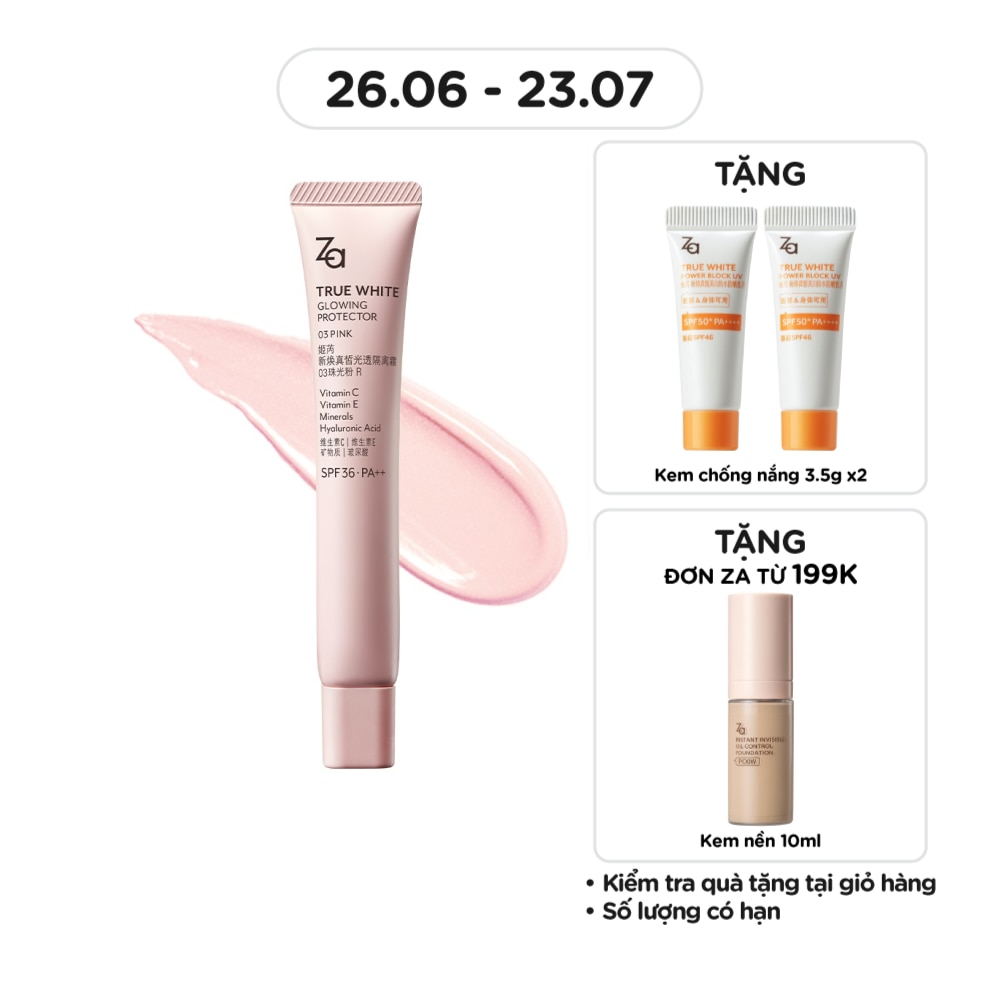 True White Glowing Protector SPF36 PA++ 35g .#03 Pink