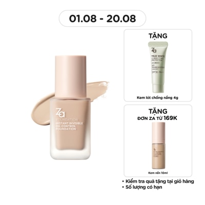 ZA Instant Invisible Oil Control Liquid Foundation 25ml .#PO00