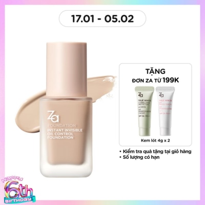 ZA Kem Nền ZA Instant Invisible Oil Control Liquid Foundation 25ml .#PO00