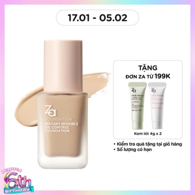 ZA Kem Nền ZA Instant Invisible Oil Control Liquid Foundation 25ml .#PO0W