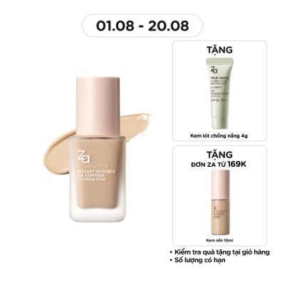 ZA Instant Invisible Oil Control Liquid Foundation 25ml .#PO0W