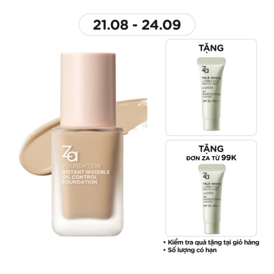 ZA Kem Nền ZA Instant Invisible Oil Control Liquid Foundation 25ml .#OC10