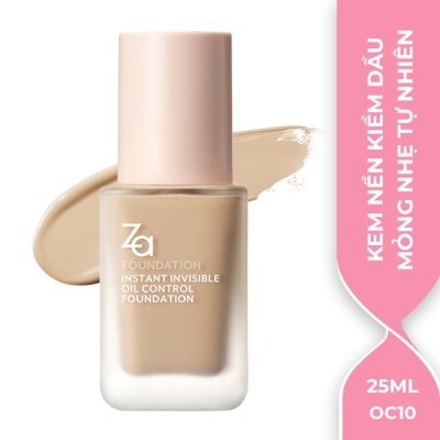 ZA Instant Invisible Oil Control Liquid Foundation 25ml .#OC10