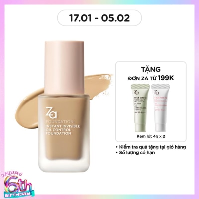 ZA Kem Nền ZA Instant Invisible Oil Control Liquid Foundation 25ml .#OC20