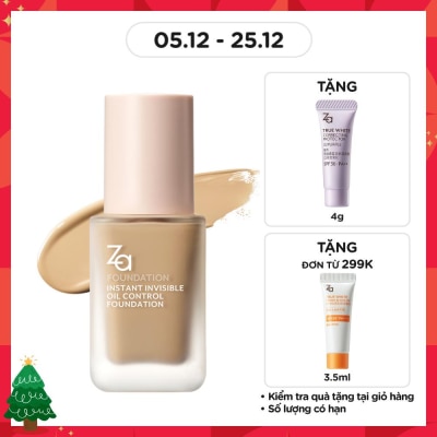 ZA Instant Invisible Oil Control Liquid Foundation 25ml .#OC20