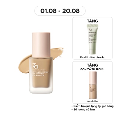 ZA Instant Invisible Oil Control Liquid Foundation 25ml .#OC20