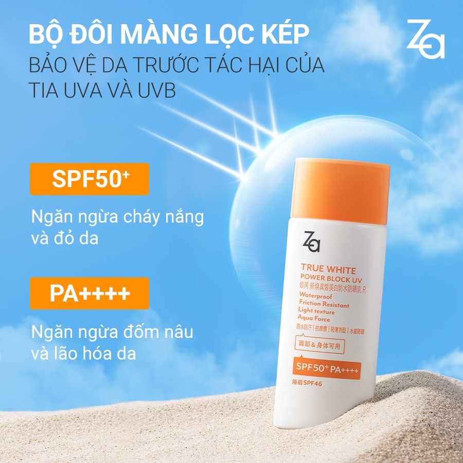 Kem Chống Nắng ZA True White Powder Block UV SPF50+ PA++++ 50ml