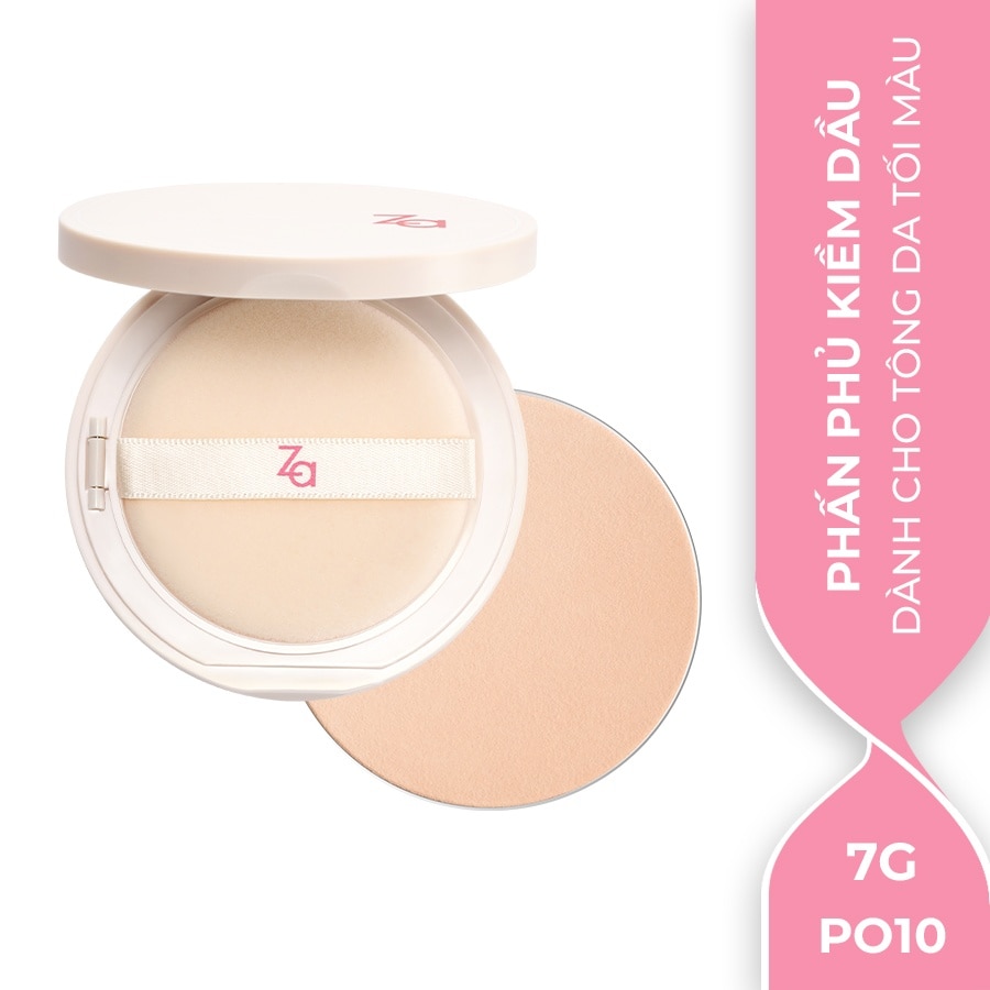 Phấn Phủ ZA Instant Invisible Oil Control Powder Foundation 7g .#PO10