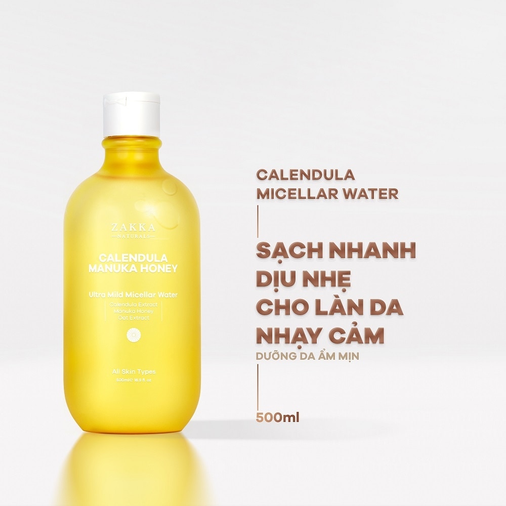 Nước Tẩy Trang Zakka Naturals Calendula Manuka Honey Ultra Mild Micellar Water 500ml