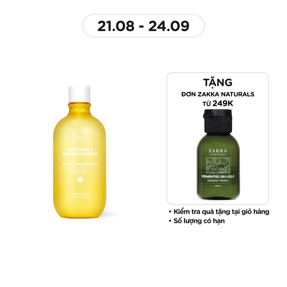 Nước Tẩy Trang Zakka Naturals Calendula Manuka Honey Ultra Mild Micellar Water 500ml