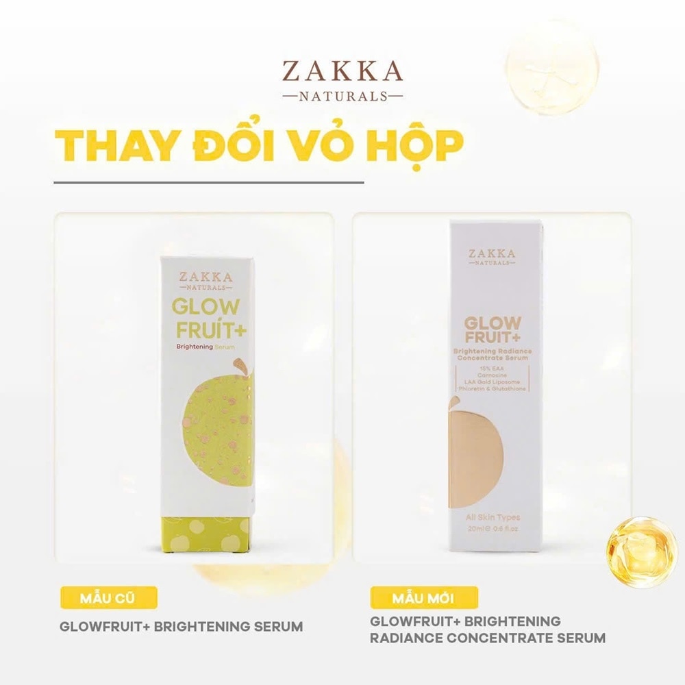 Tinh Chất Zakka Naturals Glow Fruit Brightening Serum 20g