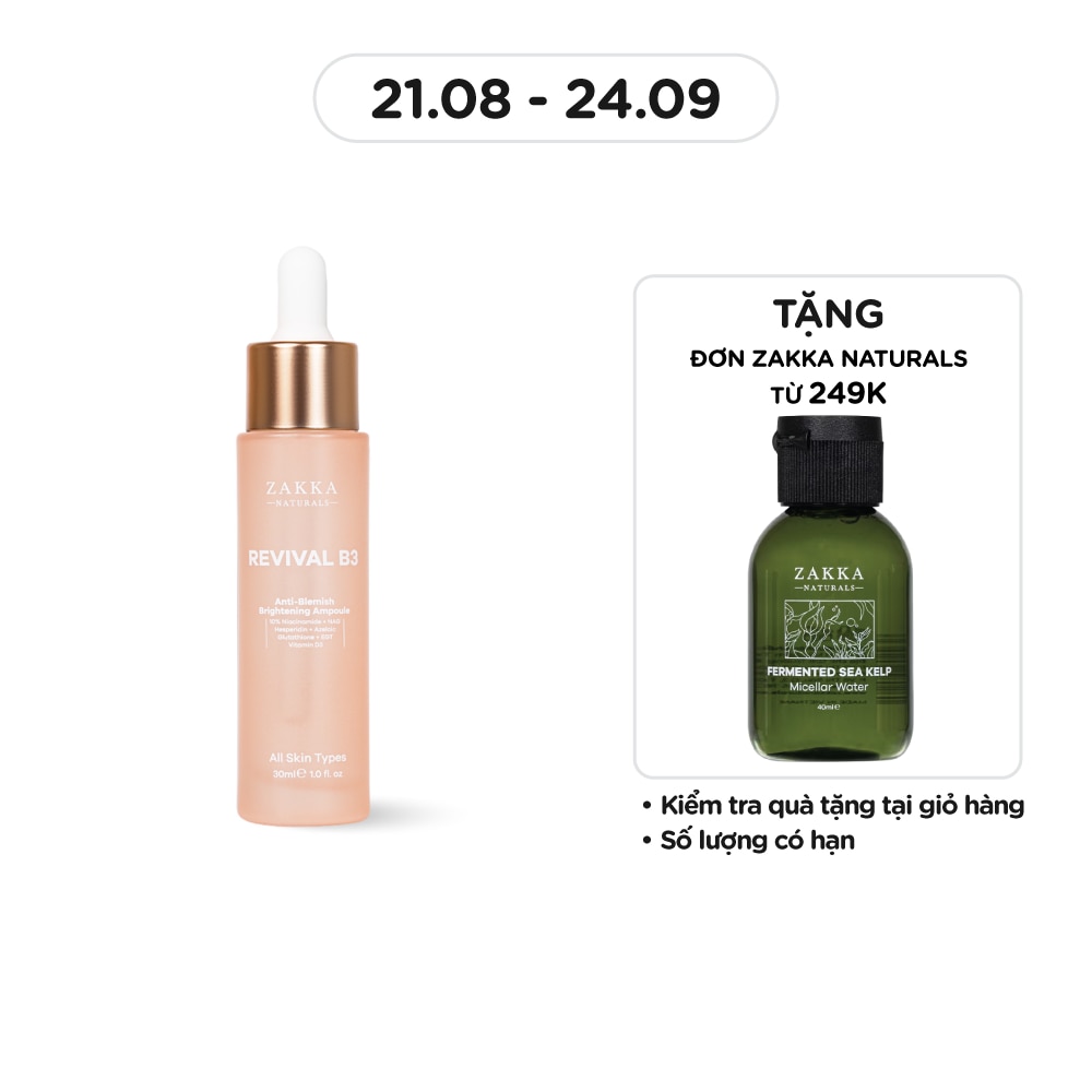 Tinh Chất Zakka Naturals Revival B3 Anti-Blemish Brightening Ampoule 30ml