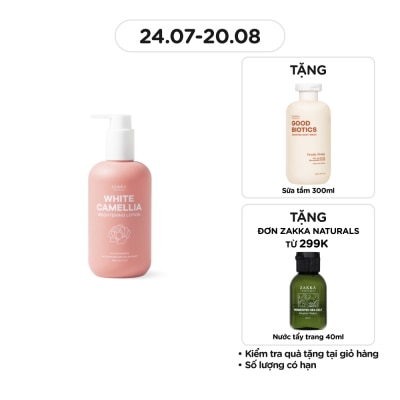 ZAKKA NATURALS Sữa Dưỡng Thể Zakka Naturals White Camellia Brightening Lotion 250ml