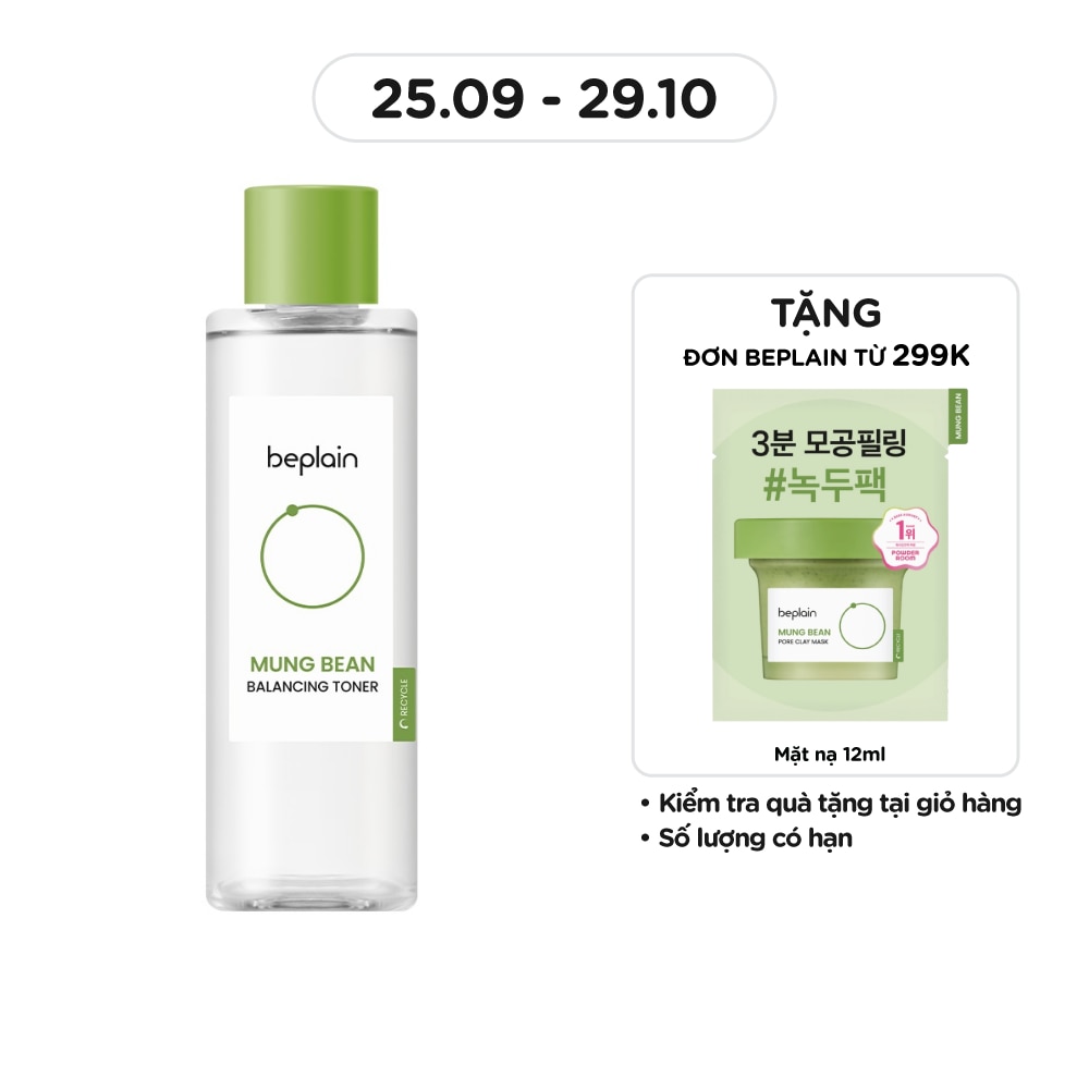 Nước Hoa Hồng Beplain Mung Bean Balancing Toner 200ml