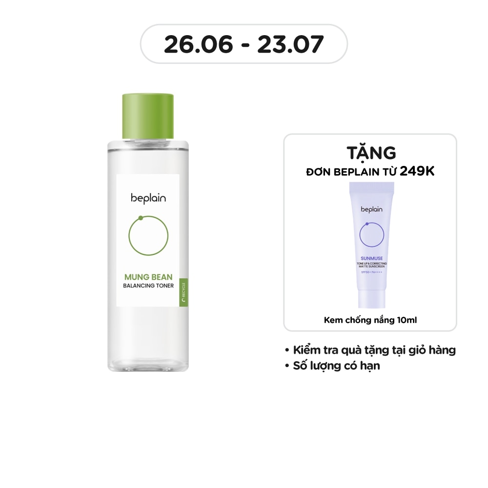 Nước Hoa Hồng Beplain Mung Bean Balancing Toner 200ml