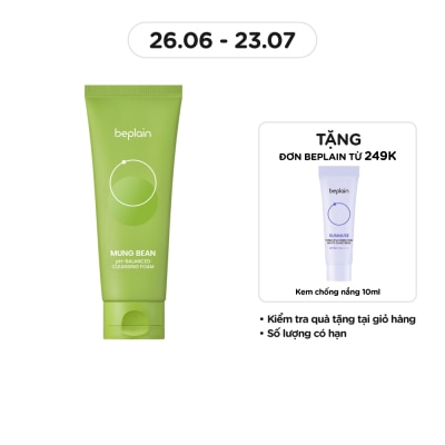 BEPLAIN Sữa Rửa Mặt Beplain Mung Bean pH-Balanced Cleansing Foam 160ml