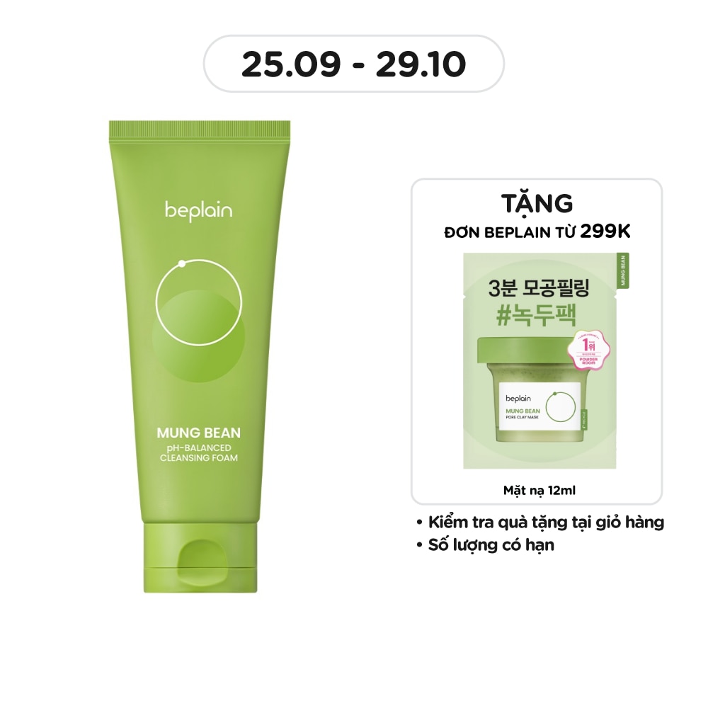 Sữa Rửa Mặt Beplain Mung Bean pH-Balanced Cleansing Foam 160ml
