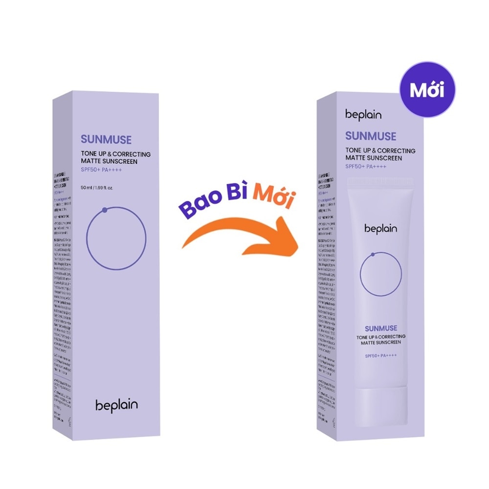 Kem Chống Nắng Nâng Tông Beplain Sunmuse Tone Up & Correcting Matte Sunscreen 50ml