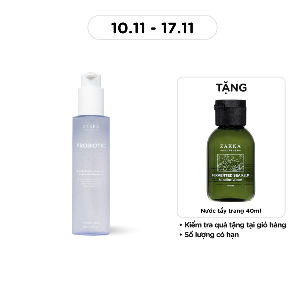 Gel Rửa Mặt Zakka Naturals Anti-Pollution Radiance Amino Gel Clenaser 150ml