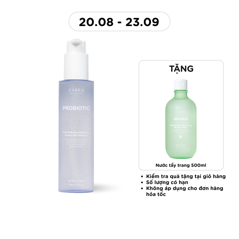 Gel Rửa Mặt Zakka Naturals Anti-Pollution Radiance Amino Gel Clenaser 150ml image