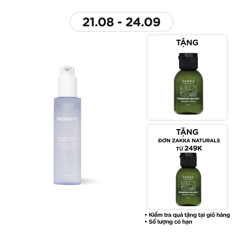 Gel Rửa Mặt Zakka Naturals Anti-Pollution Radiance Amino Gel Clenaser 150ml