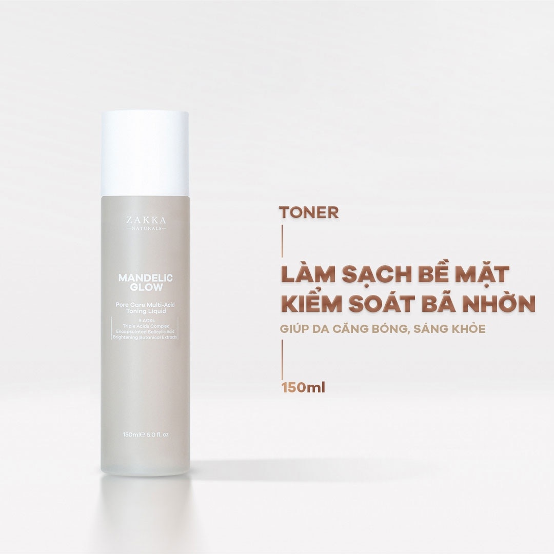 Toner Tẩy Da Chết Zakka Naturals Pore Care Multi-Acid Toning Liquid 150ml