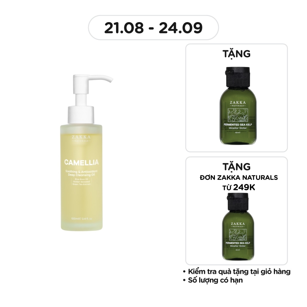 Dầu Tẩy Trang Zakka Naturals Camellia Soothing & Antioxidant Deep Cleansing Oil 100ml
