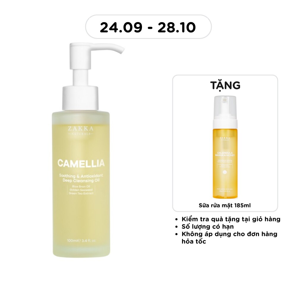 Dầu Tẩy Trang Zakka Naturals Camellia Soothing & Antioxidant Deep Cleansing Oil 100ml image