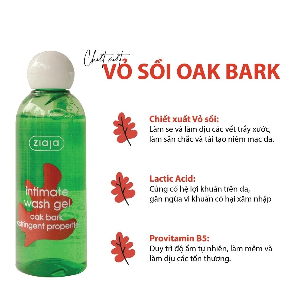 Intimate Wash Gel Oak Bark Astringent Properties 200ml