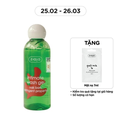 ZIAJA Dung Dịch Vệ Sinh Ziaja Vỏ Sồi Intimate Wash Gel Oak Bark Astringent Properties 200ml