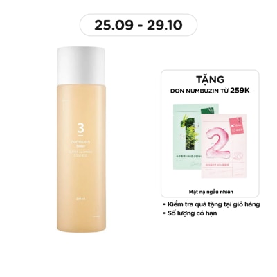 NUMBUZIN Nước Hoa Hồng Numbuzin No.3 Super Glowing Essence Toner 200ml
