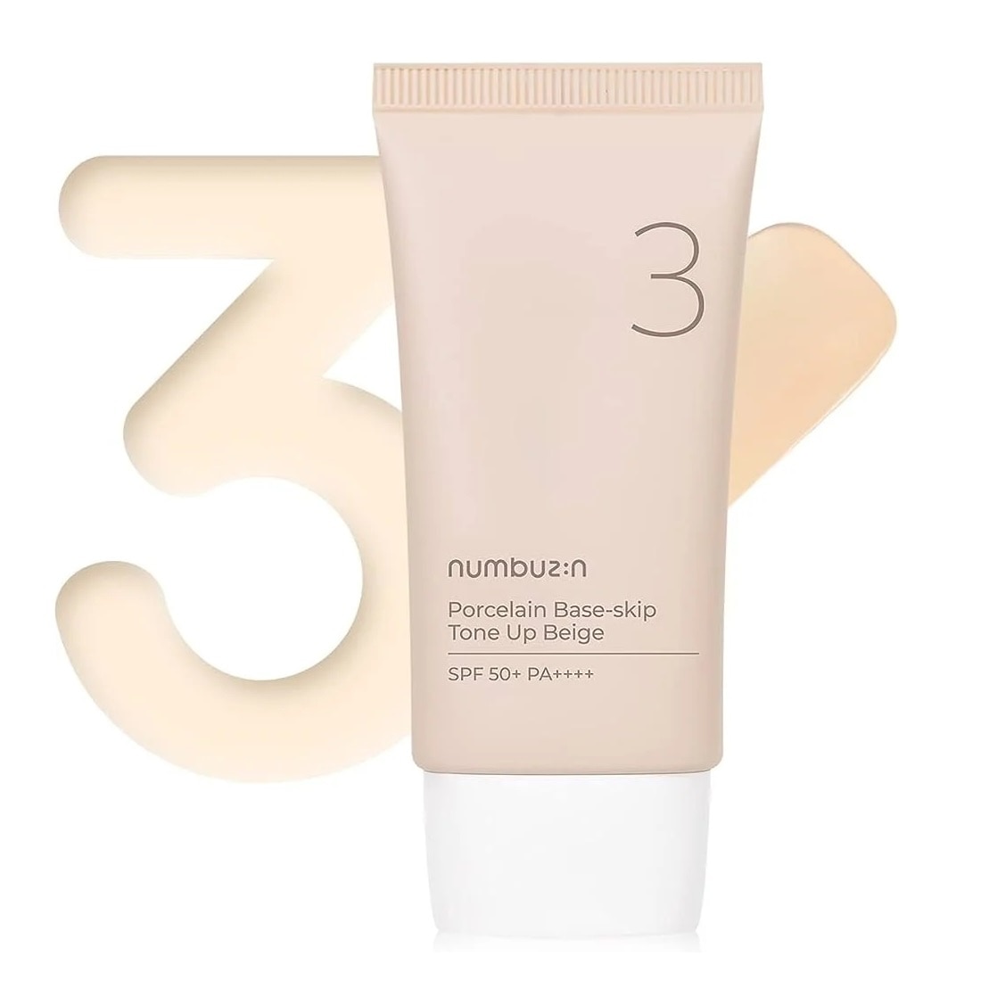 Kem Chống Nắng Nâng Tone Numbuzin No.3 Porcelain Base-Skip Tone Up Beige SPF50+ PA++++ 50ml