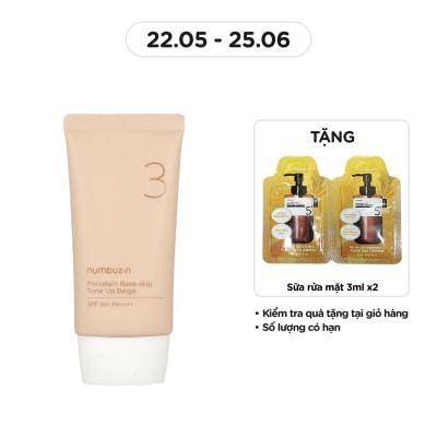 NUMBUZIN No.3 Porcelain Base-Skip Tone Up Beige SPF50+ PA++++ 50ml