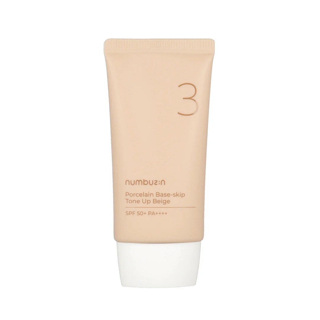 Kem Chống Nắng Nâng Tone Numbuzin No.3 Porcelain Base-Skip Tone Up Beige SPF50+ PA++++ 50ml
