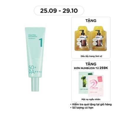 NUMBUZIN Kem Chống Nắng Dưỡng Ẩm Numbuzin No.1 Clear Filter Sun Essence 50ml