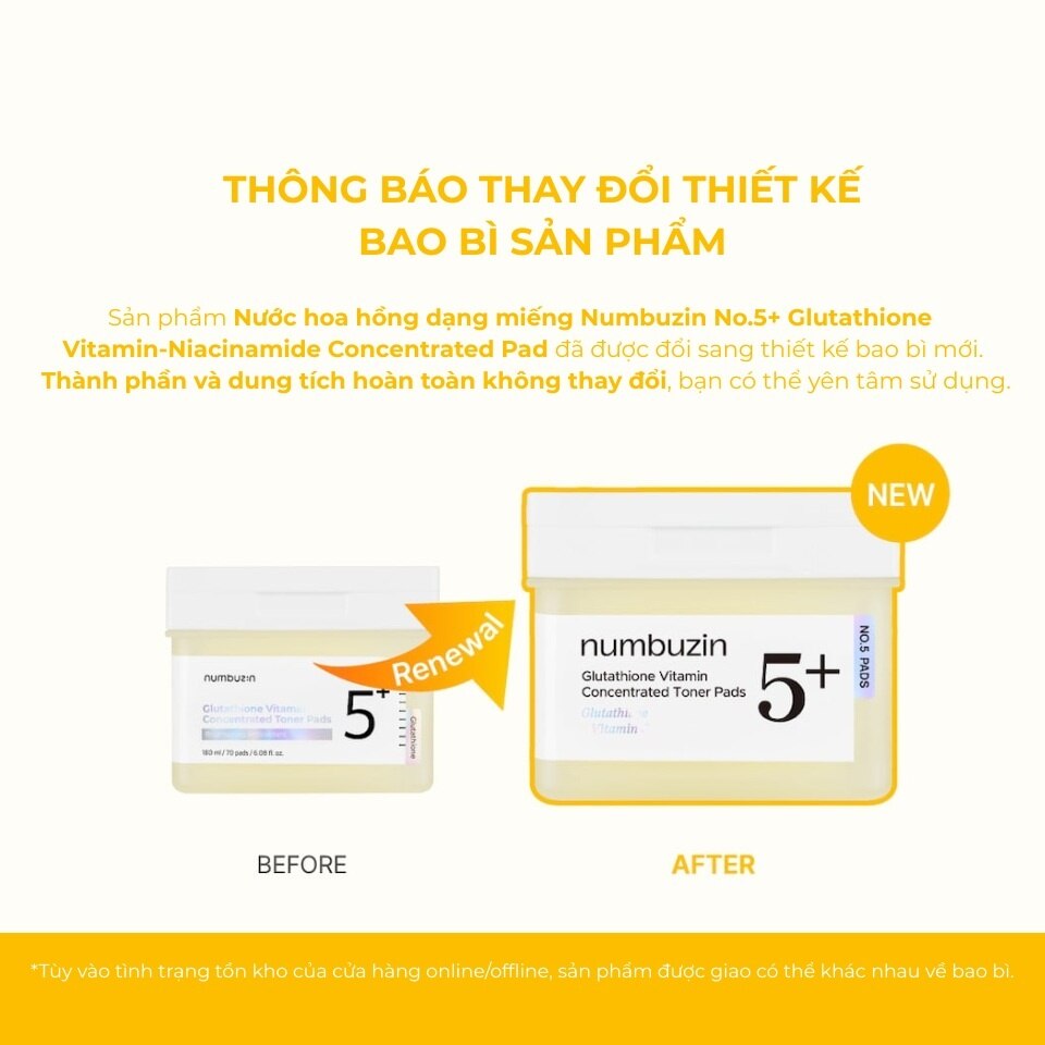 No.5 Vitamin-Niacinamide Concentrated Pad 180ml (70Pcs) image
