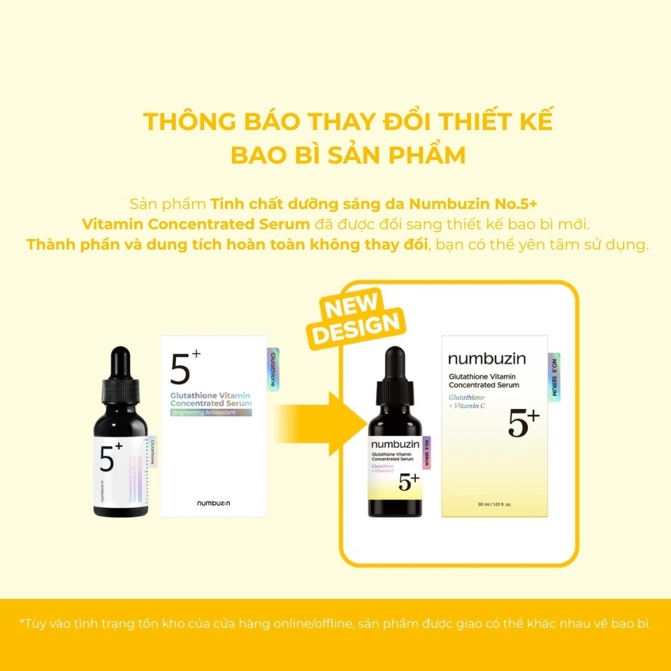 Tinh Chất Numbuzin Dưỡng Sáng Da No.5 Vitamin Concentrated Serum 30ml