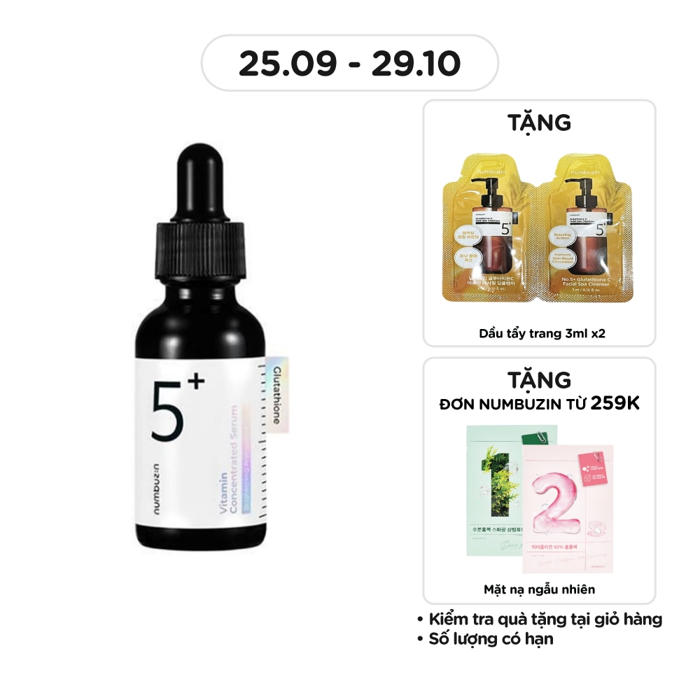 Tinh Chất Numbuzin Dưỡng Sáng Da No.5 Vitamin Concentrated Serum 30ml