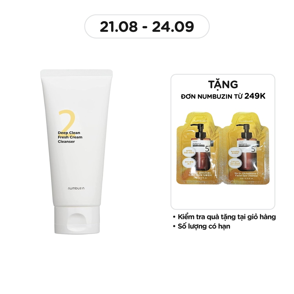 Kem Rửa Mặt Numbuzin Làm Sạch Sâu No.2 Deep Clean Fresh Cream Cleanser 120ml