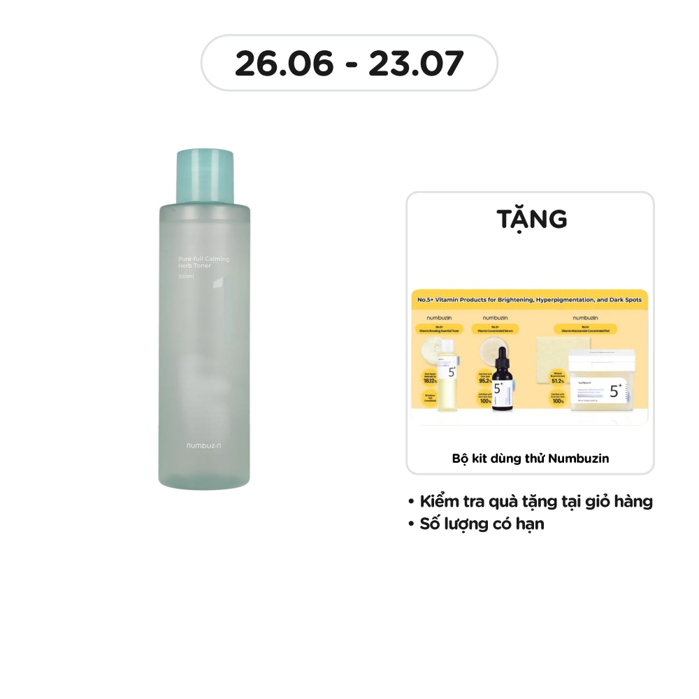 Nước Hoa Hồng Numbuzin No.1 Pure-Full Calming Herb Toner 300ml