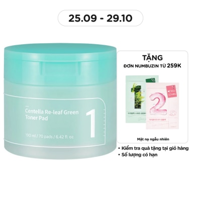 NUMBUZIN No.1 Centella Re-Leaf Green Toner Pad 190ml (70Pcs)
