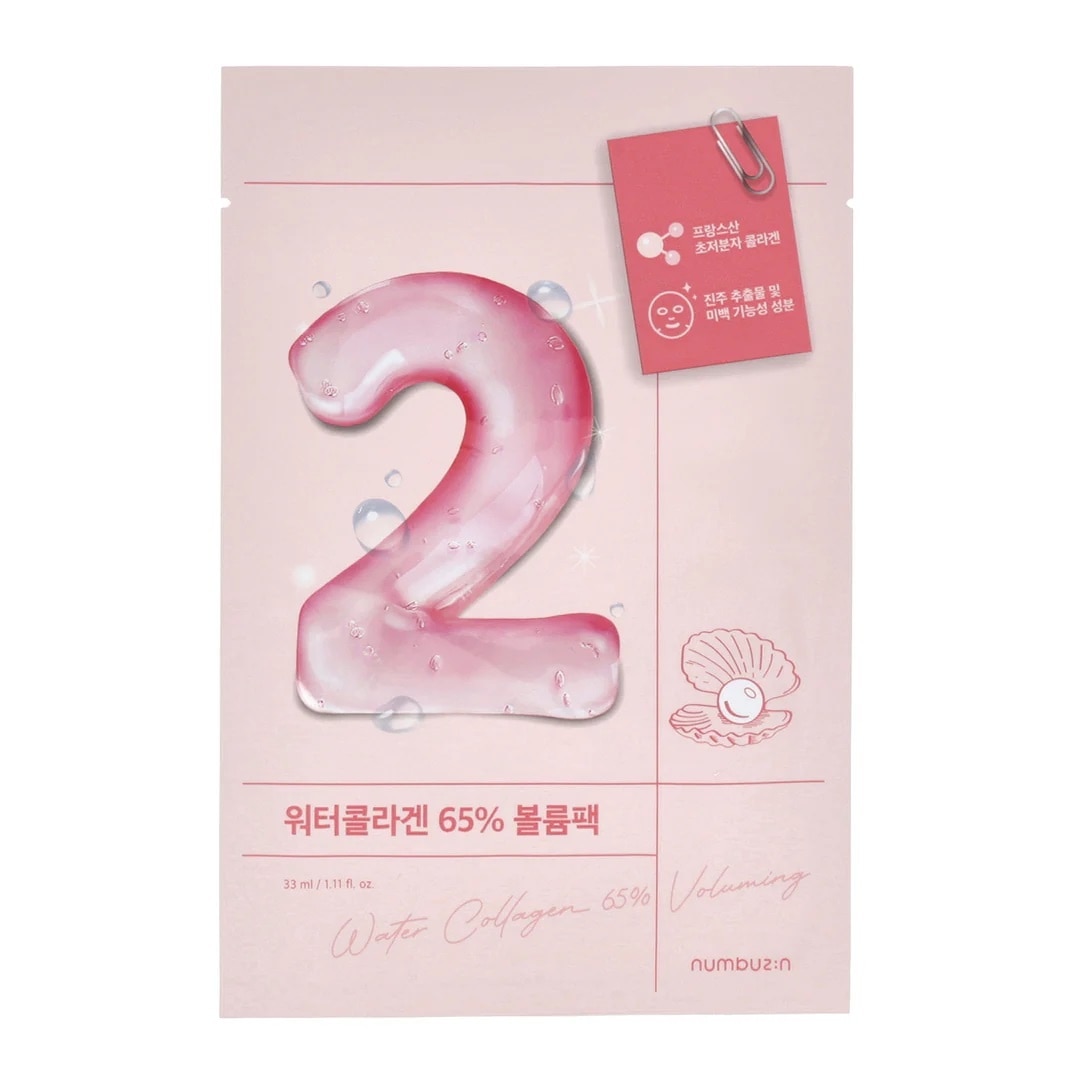 Mặt Nạ Numbuzin Chống Lão Hóa Da No.2 Water Collagen 65% Voluming Sheet Mask 33ml