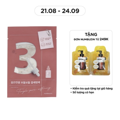 NUMBUZIN Mặt Nạ Numbuzin Thu Nhỏ Lỗ Chân Lông No.3 Tingle-Pore Softening Sheet Mask 27ml
