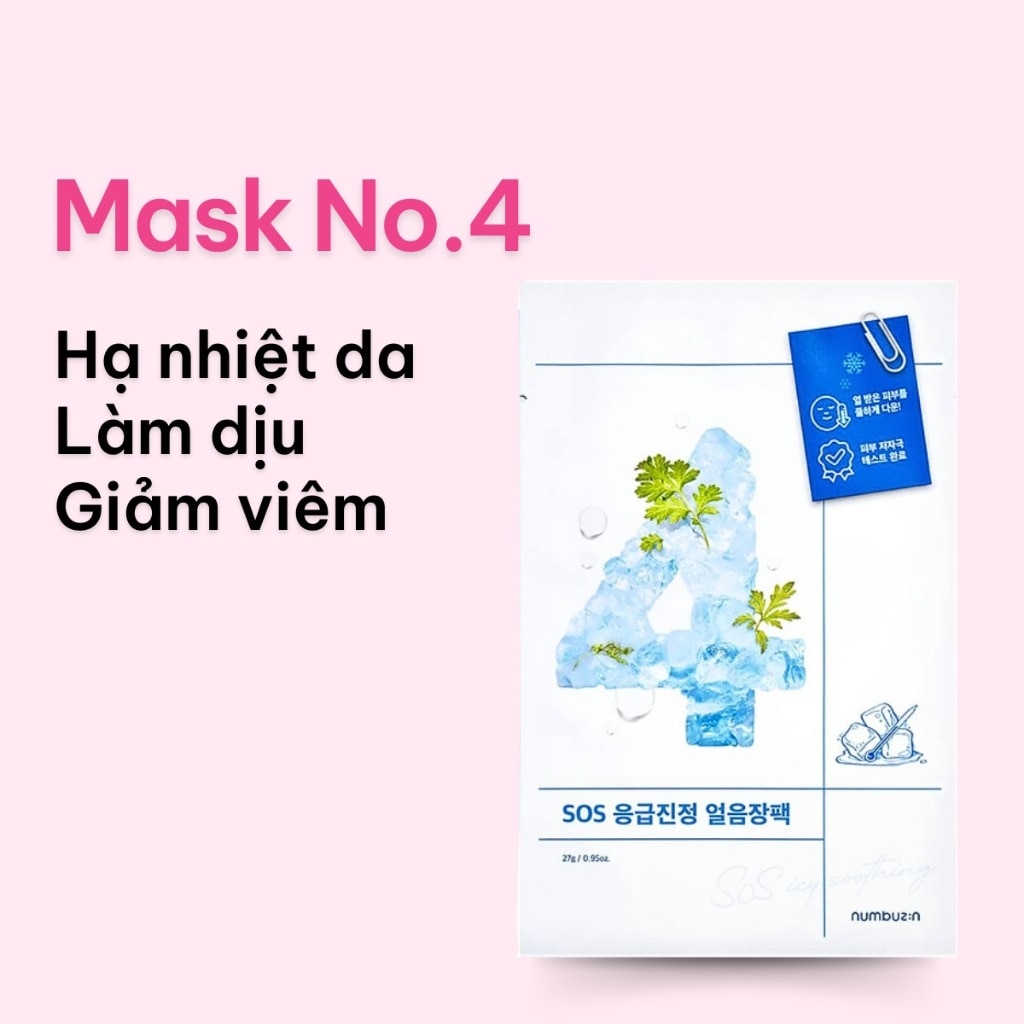 Mặt Nạ Numbuzin Cấp Ẩm Hạ Nhiệt Làn Da No.4 Icy Soothing Sheet Mask 27ml