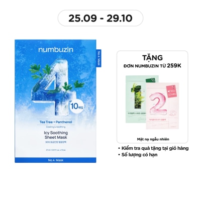 NUMBUZIN Mặt Nạ Numbuzin Cấp Ẩm Hạ Nhiệt Làn Da No.4 Icy Soothing Sheet Mask 27ml