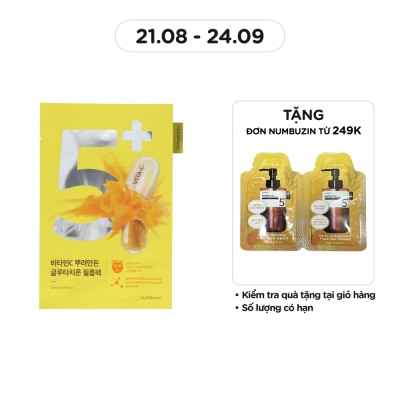 NUMBUZIN Mặt Nạ Numbuzin Giàu Vitamin C Dưỡng Trắng Đều Màu Da No.5 Vitamin Spotlight Sheet Mask 27ml